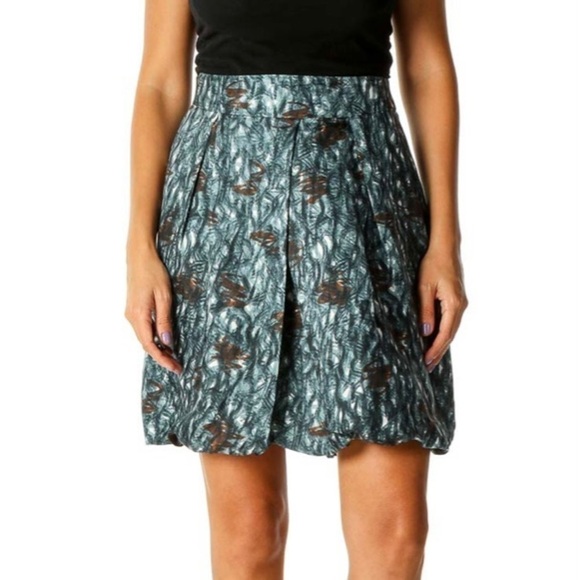 BANANA Republic Print Silk Bubble Skirt Size 0 - Picture 1 of 6